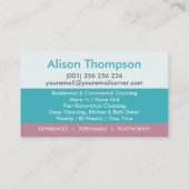 Professional House Cleaning Services Business Card 名刺 (裏面)