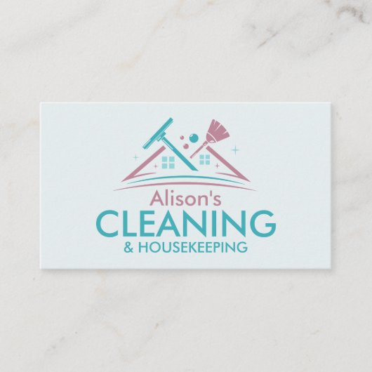 Professional House Cleaning Services Business Card 名刺 (正面)