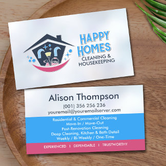 Professional House Cleaning Services Business Card 名刺