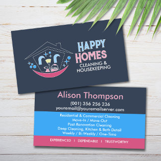 Professional House Cleaning Services Business Card 名刺