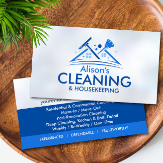 Professional House Cleaning Services Business Card 名刺