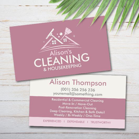 Professional House Cleaning Services Business Card 名刺