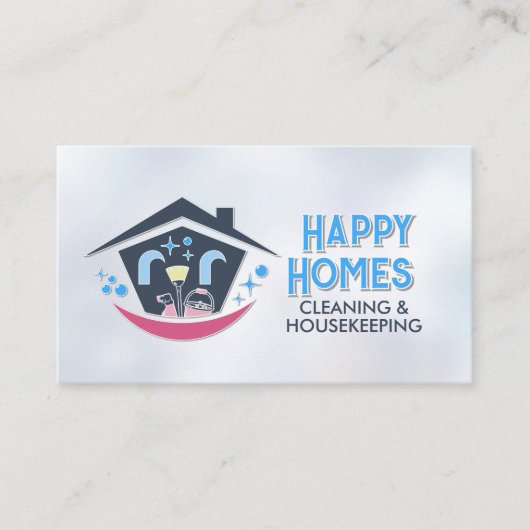 Professional House Cleaning Services Business Card 名刺 (正面)