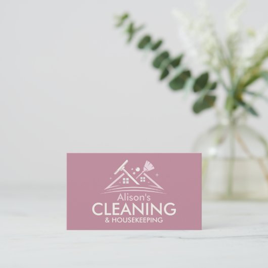 Professional House Cleaning Services Business Card 名刺 (スタンド正面)