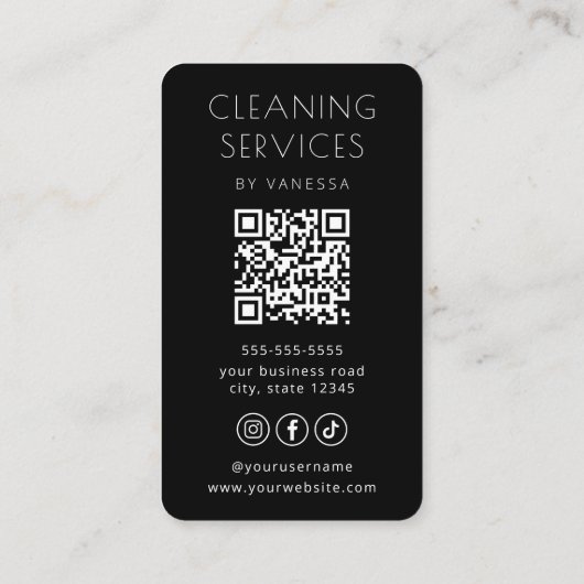 Professional House Cleaning Services Housekeeping 名刺 (裏面)