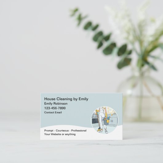 Professional House Cleaning Services Modern 名刺 (スタンド正面)