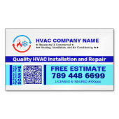 Professional HVAC Company Logo & Qr Code & Slogan マグネット名刺 (正面)