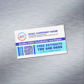 Professional HVAC Company Logo & Qr Code & Slogan マグネット名刺 (インサイチュ)