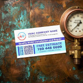 Professional HVAC Company Logo & Qr Code & Slogan マグネット名刺