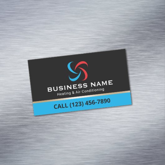 Professional HVAC Logo Heating & Air Conditioning マグネット名刺 (インサイチュ)