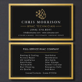 Professional HVAC Technician Gold Metallic 名刺