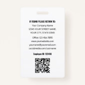 Professional ID Photo Logo Employee Staff Navy バッジ (裏面)