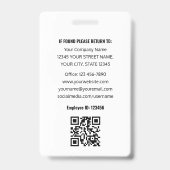 Professional ID Photo Logo Employee Staff Teal バッジ (裏面)