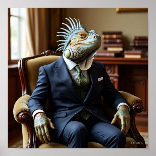 Professional Iguana in a Business Suit ポスター (正面)