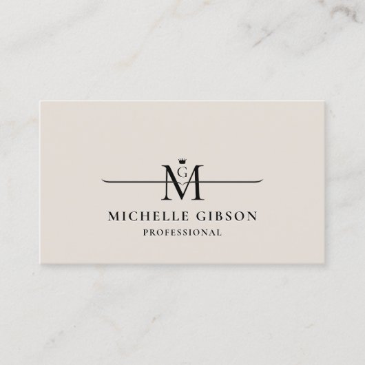 Professional Initial Crown Monogram Sand Marketing 名刺 (正面)
