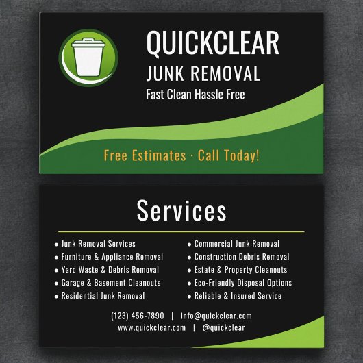 Professional Junk Removal Service Company 名刺