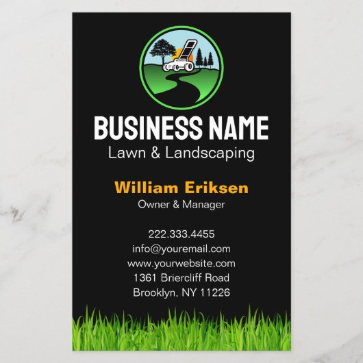 Professional Landscaping Grass Mowing Service チラシ (正面)