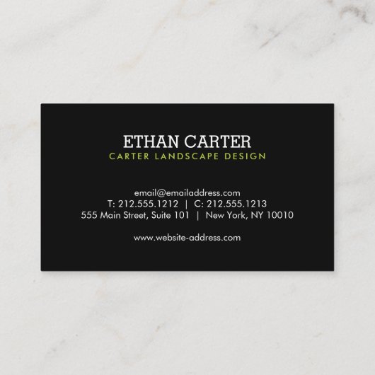 Professional Landscaping Green Grass Logo Black 名刺 (裏面)