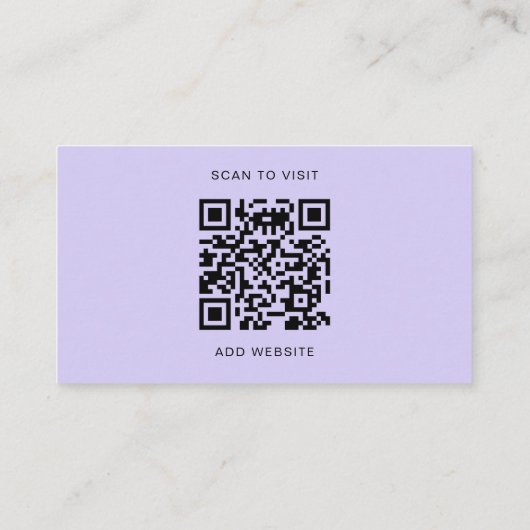 Professional Lavendar Logo QR Code 名刺 (裏面)