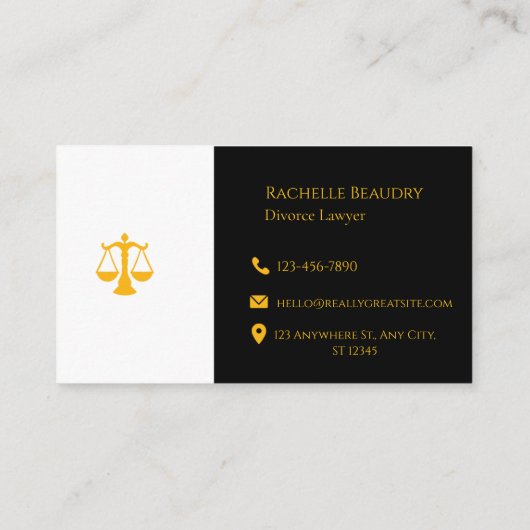 Professional Law & Justice Business Card 名刺 (裏面)
