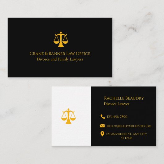 Professional Law & Justice Business Card 名刺 (正面/裏面)