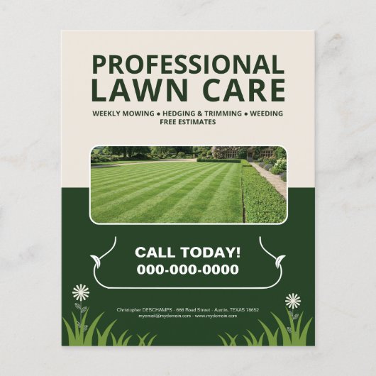 Professional Lawn Care チラシ (正面)