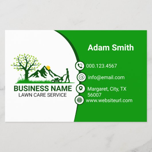 Professional Lawn Care Green & Fresh Yard Work チラシ (正面)