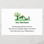 Professional Lawn Care Green & Fresh Yard Work チラシ (裏面)