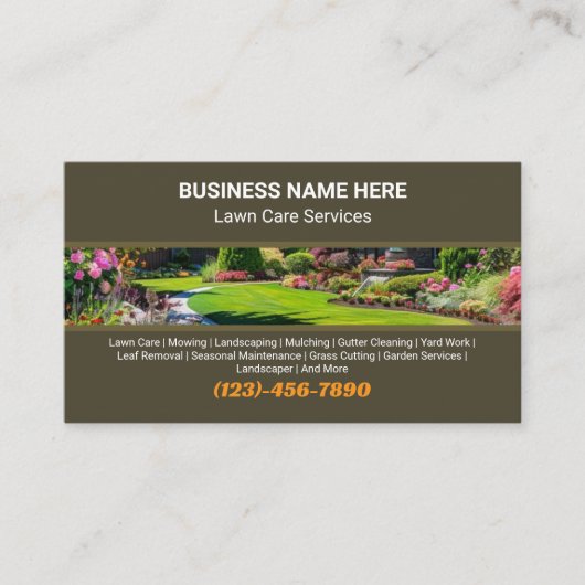 Professional Lawn Care Landscaping Garden Services 名刺 (正面)