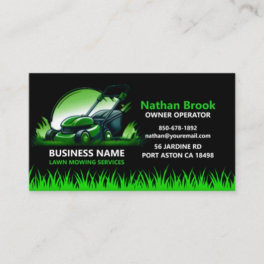 Professional Lawn Care Landscaping Green Black 名刺 (正面)