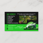 Professional Lawn Care Landscaping Green Black QR 名刺 (裏面)