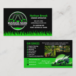 Professional Lawn Care Landscaping Green Black QR 名刺