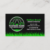 Professional Lawn Care Landscaping Green Black QR 名刺 (正面)