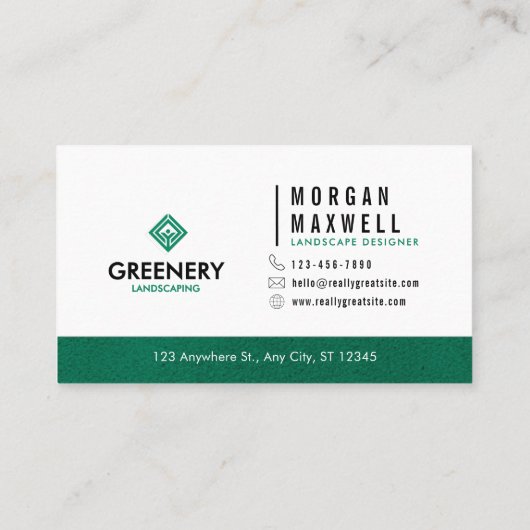 Professional Lawn Care Landscaping Green Simple 名刺 (裏面)