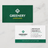 Professional Lawn Care Landscaping Green Simple 名刺 (正面/裏面)