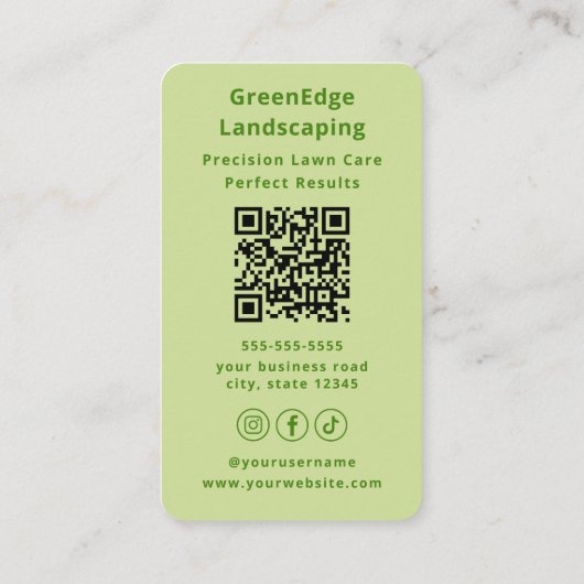 Professional Lawn Care Landscaping Groundskeeping 名刺 (裏面)