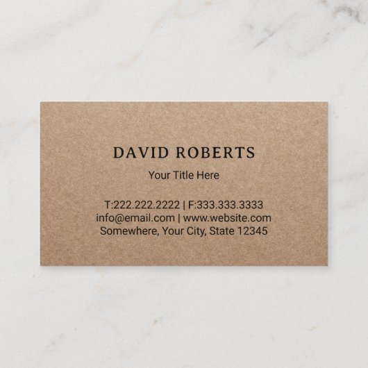 Professional Lawn Care & Landscaping Rustic Kraft 名刺 (裏面)