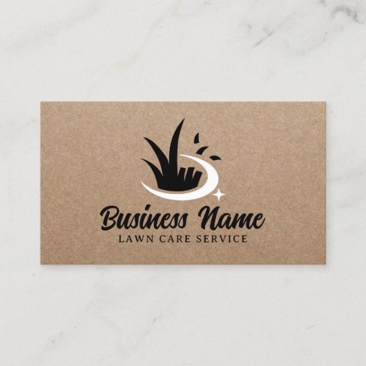 Professional Lawn Care & Landscaping Rustic Kraft 名刺 (正面)