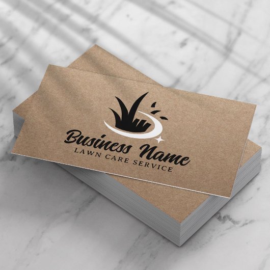 Professional Lawn Care & Landscaping Rustic Kraft 名刺