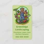 Professional Lawn Care Landscaping Service Green 名刺 (正面)