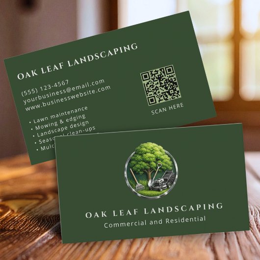 Professional Lawn Care Landscaping Service QR Code 名刺