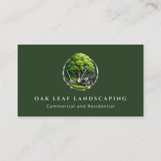 Professional Lawn Care Landscaping Service QR Code 名刺 (正面)