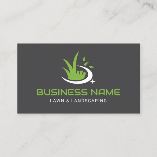 Professional Lawn Care Logo Plain Landscaping 名刺 (正面)