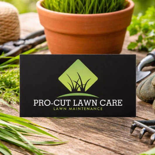 Professional Lawn Maintenance Grass Logo Black 名刺