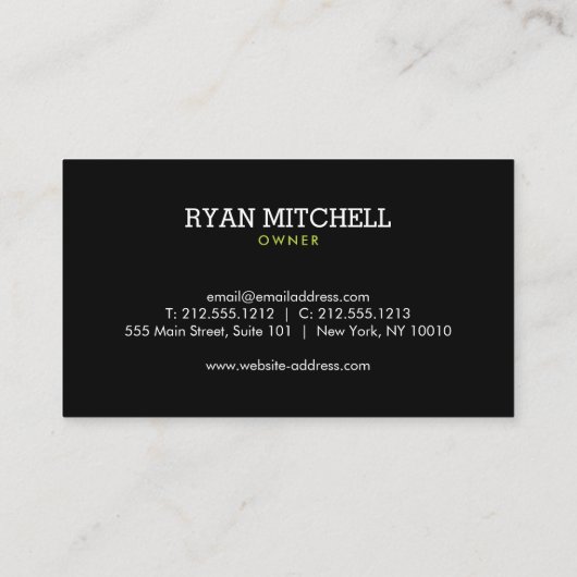 Professional Lawn Maintenance Grass Logo Black 名刺 (裏面)