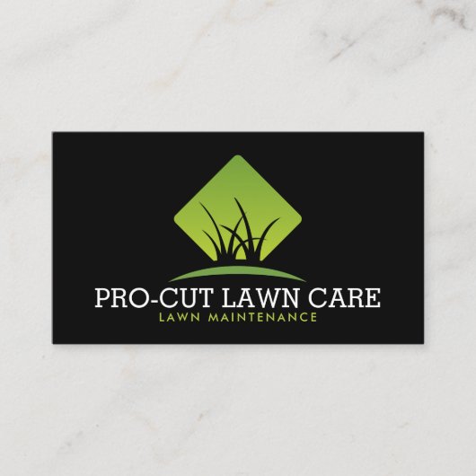 Professional Lawn Maintenance Grass Logo Black 名刺 (正面)