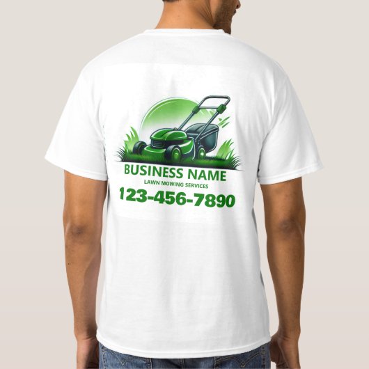 Professional Lawn Mowing Landscaping Custom Logo Tシャツ (裏面)