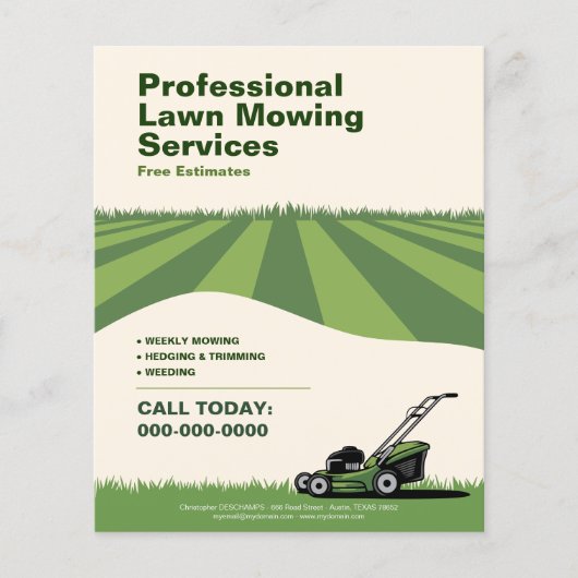 Professional Lawn Mowing Services チラシ (正面)