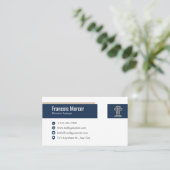 Professional Lawyer | Blue Modern Attorney Design 名刺 (スタンド正面)