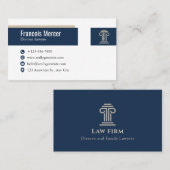 Professional Lawyer | Blue Modern Attorney Design 名刺 (正面/裏面)